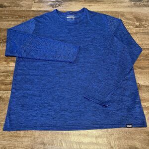 Patagonia Shirt Mens 2XL Blue Long Sleeve Cool Capilene Daily light Baselayer